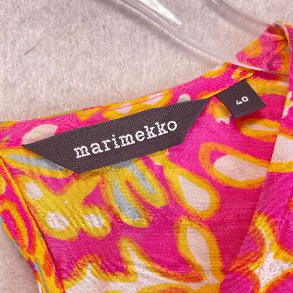 MARIMEKKO Womens 40 Jade Simbad Retro Floral Boho Tie Dye Tie Sleeve Blouse - Picture 5 of 10